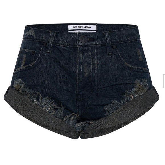 One Teaspoon Fox Black Bandit shorts low waist style NIB - Picture 13 of 13